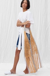 Macrame Beach Bag - Pineapple in Yellow